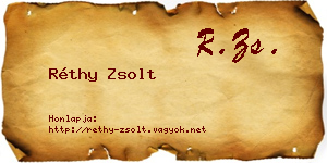 Réthy Zsolt névjegykártya